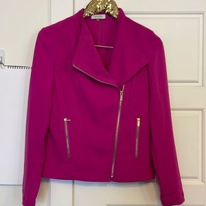 Hot pink motorcycle jacket Calvin Klein small